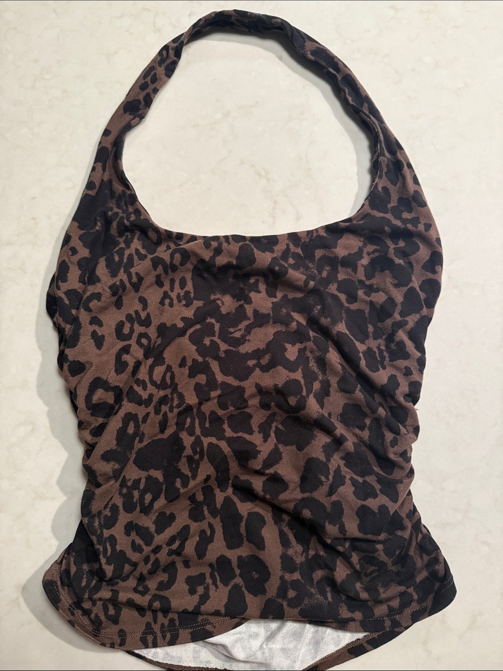 Reformation Leopard Print Halter Cami - Brown/Black